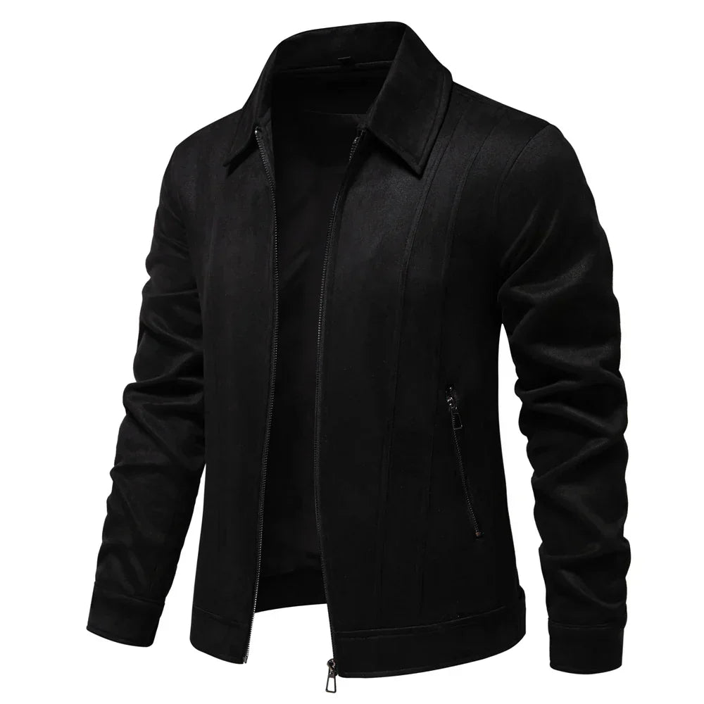 Herren Jacke – Taillierter Schnitt – Strukturierter Stoff – Reißverschluss – Hüftlang