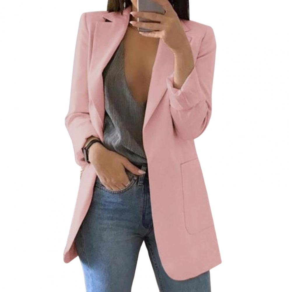 Damen Blazer – Taillierter Schnitt – Einzelreiher – Große Taschen – Hüftlang