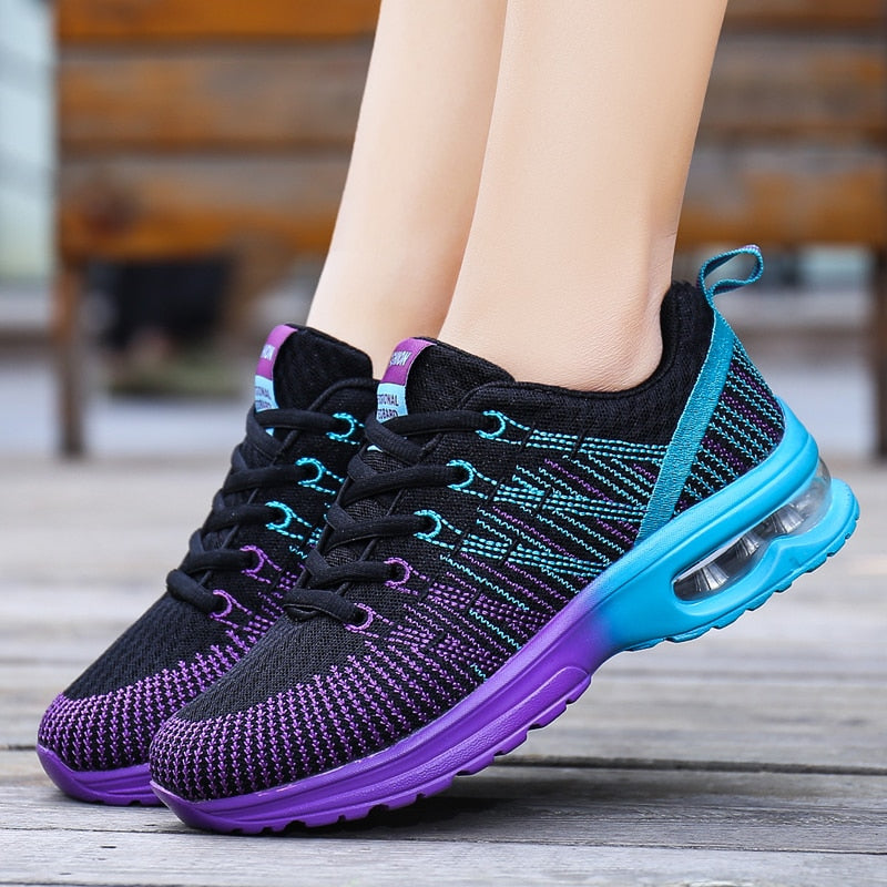 Damen Laufschuhe – Atmungsaktives Mesh – Leichtgewicht – Gepolsterte Air-Sohle