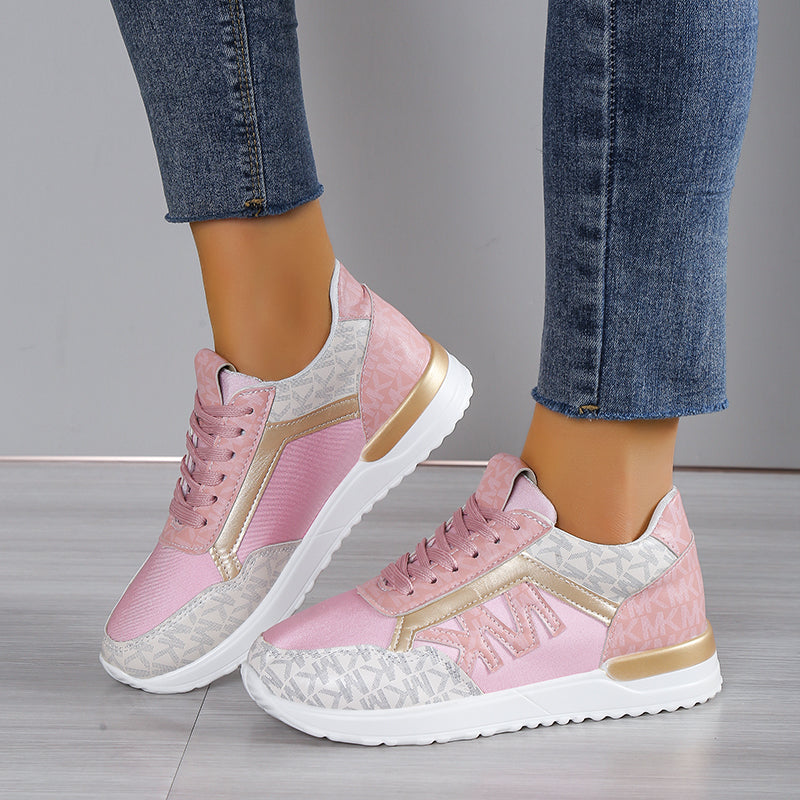 Damen Ortho Sneaker – Low-Top – Atmungsaktives Strickmaterial – Gepolsterte Sohle – Freizeitstil