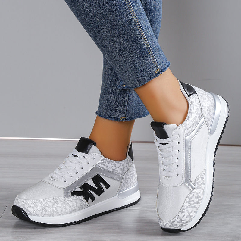 Damen Ortho Sneaker – Low-Top – Atmungsaktives Strickmaterial – Gepolsterte Sohle – Freizeitstil