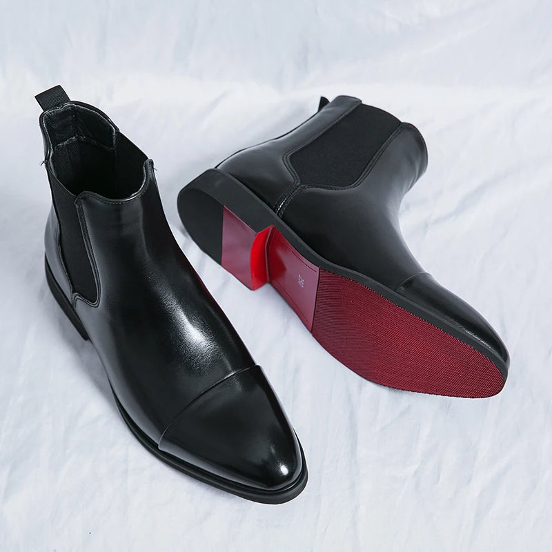 Herren Boots – Elegante Passform – Cap Toe – Slip-On Chelsea Stil – Knöchelhoch