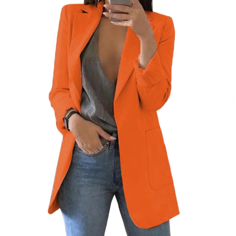 Damen Blazer – Taillierter Schnitt – Einzelreiher – Große Taschen – Hüftlang