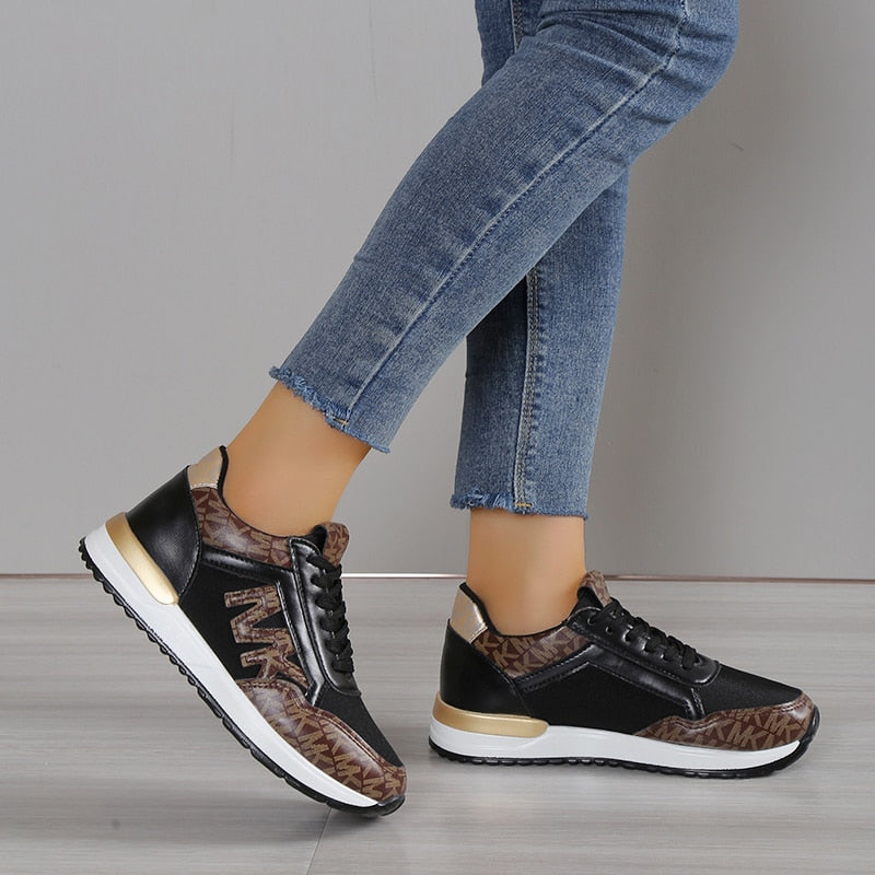 Damen Ortho Sneaker – Low-Top – Atmungsaktives Strickmaterial – Gepolsterte Sohle – Freizeitstil