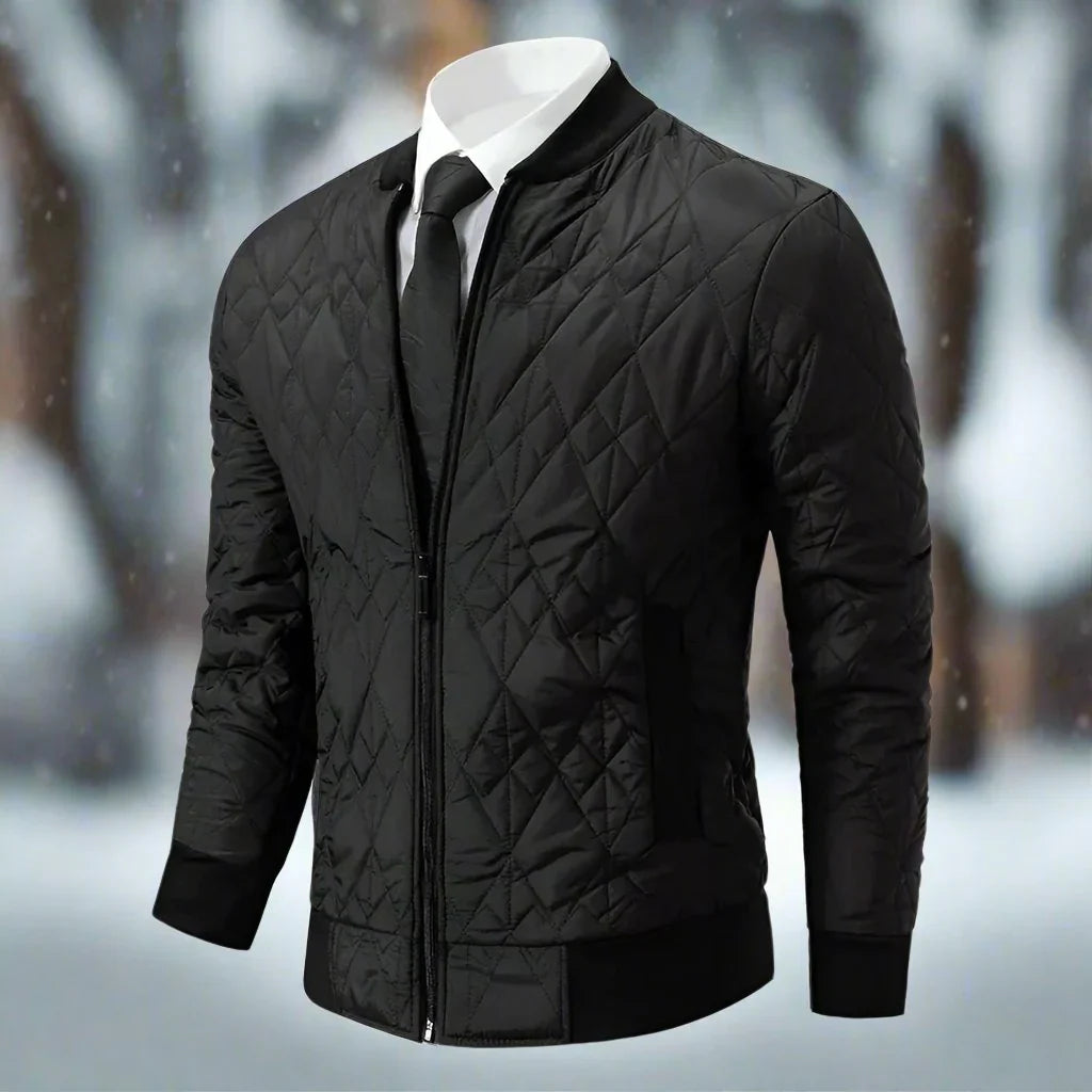 Herren Bomberjacke – Diamantgesteppt – Strukturierter Schnitt – Gepolstert Warm