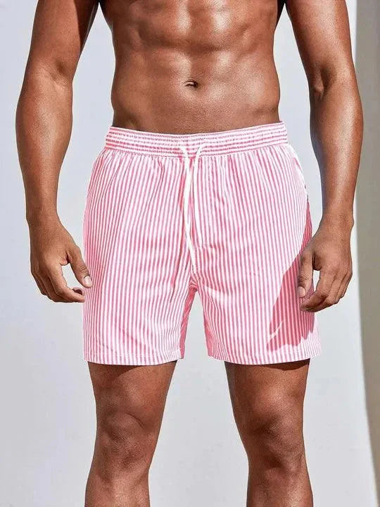Herren Badeshorts – Relaxed Fit – Schnell trocknend – Elastischer Bund mit Kordelzug
