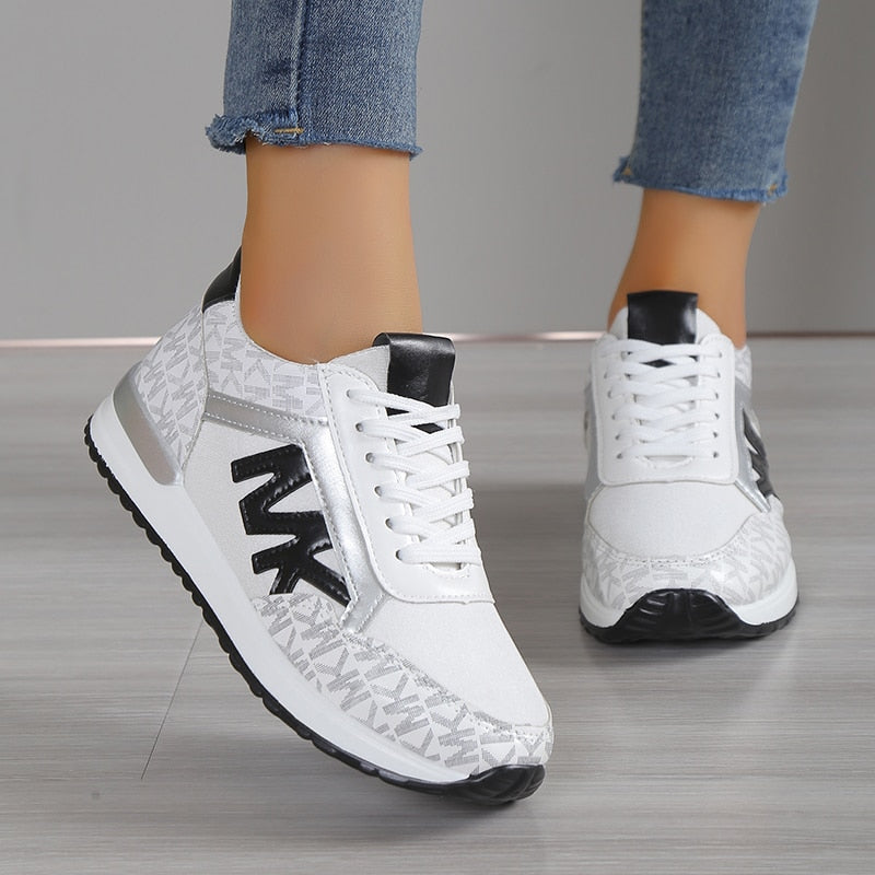 Damen Ortho Sneaker – Low-Top – Atmungsaktives Strickmaterial – Gepolsterte Sohle – Freizeitstil