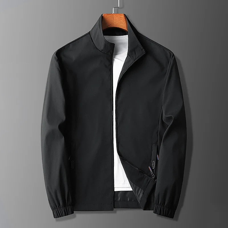 Herren Jacke – Slim Fit – Atmungsaktives Material – Stehkragen – Zipper-Taschen