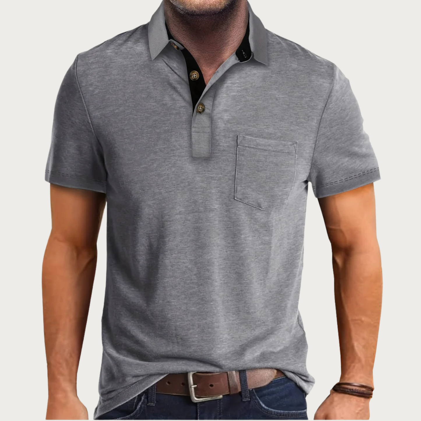 Herren Poloshirt – Regular Fit – Soft Knit – Kurzarm – Brusttasche – Freizeit