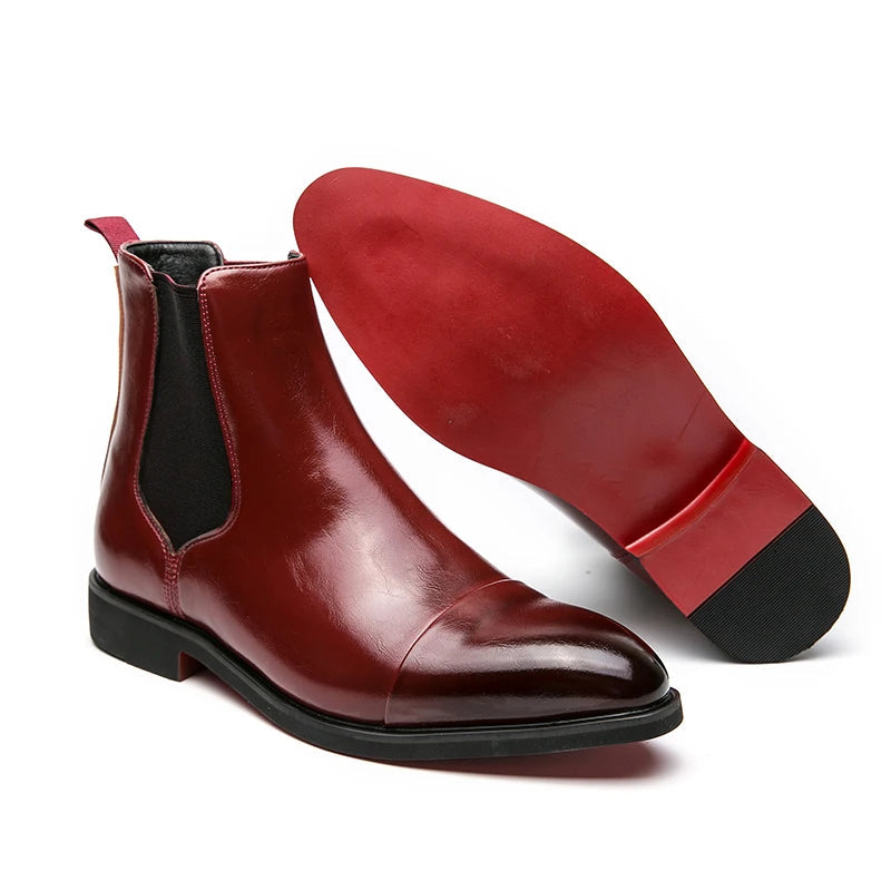 Herren Boots – Elegante Passform – Cap Toe – Slip-On Chelsea Stil – Knöchelhoch