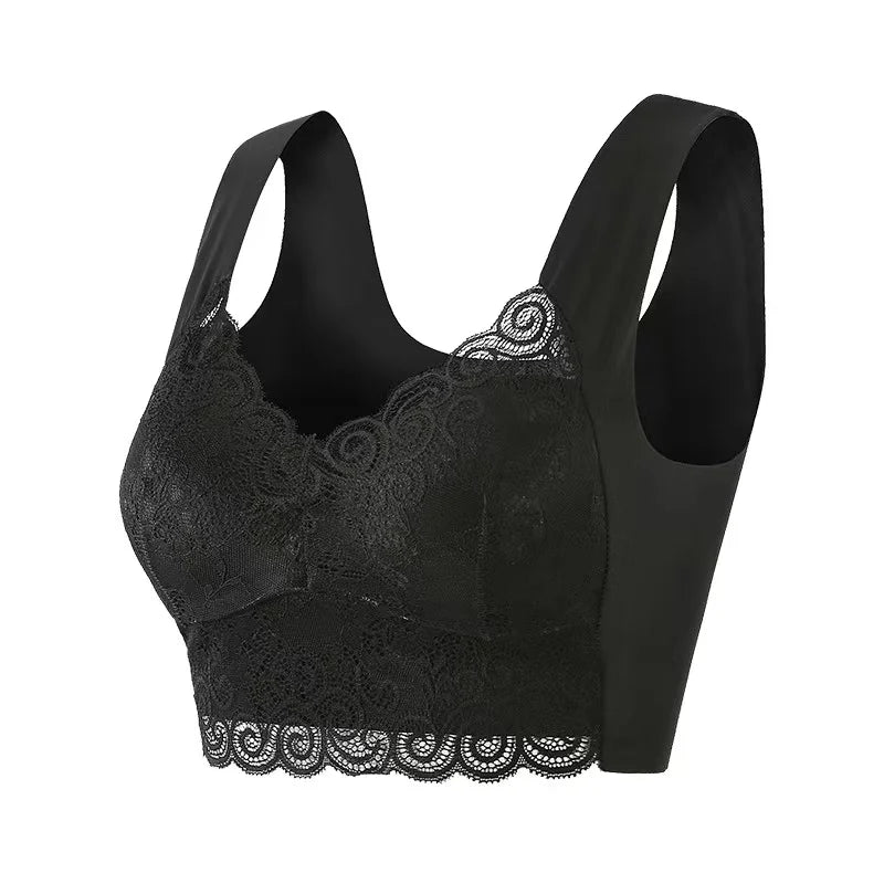 Damen BH – Nahtloser Sitz – Ohne Bügel – Spitze – Vollschale mit Stützfunktion