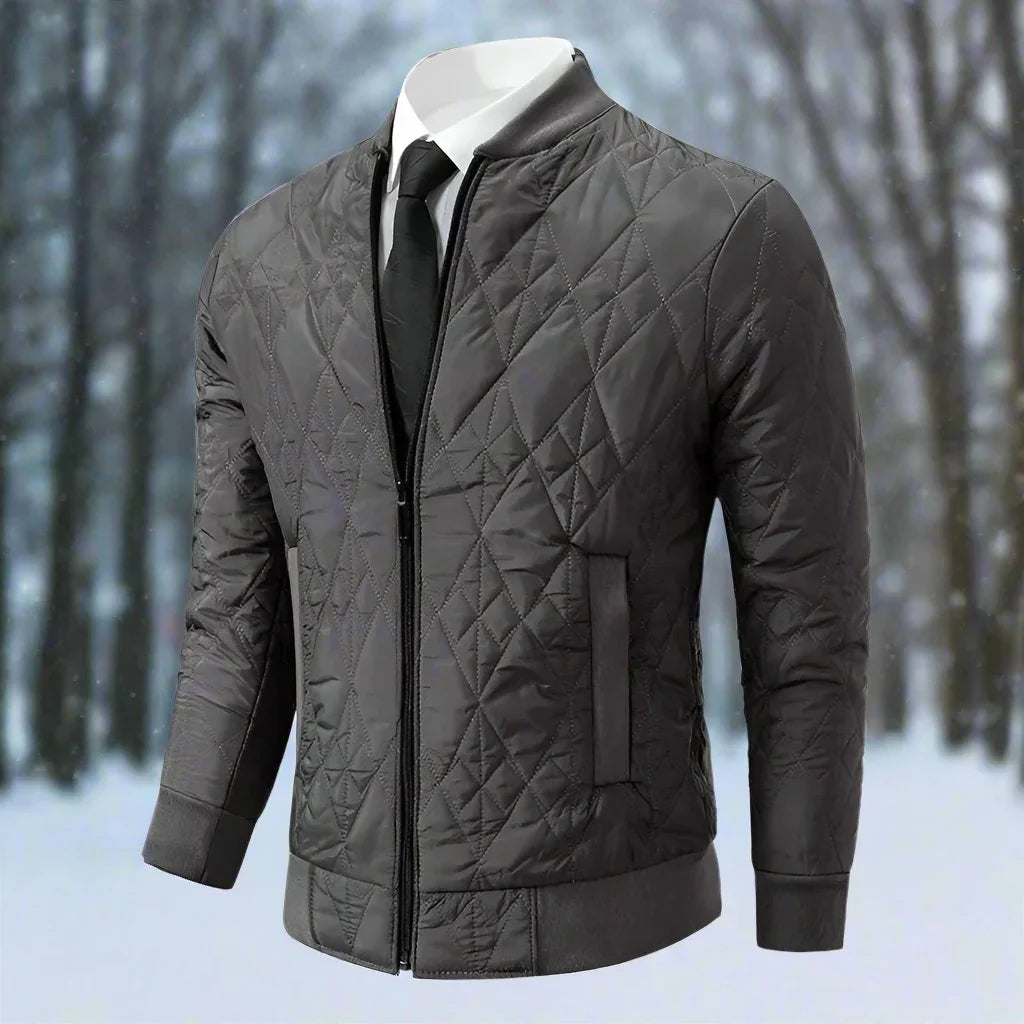 Herren Bomberjacke – Diamantgesteppt – Strukturierter Schnitt – Gepolstert Warm