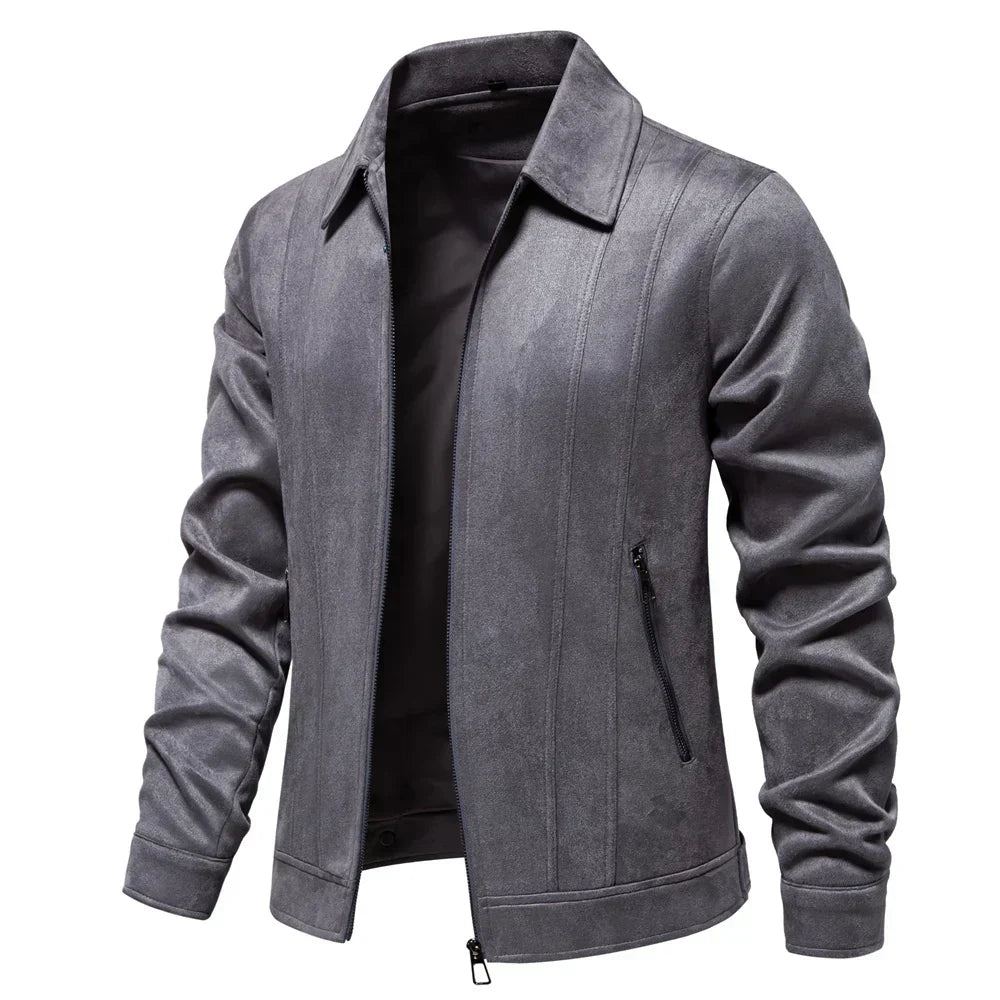 Herren Jacke – Taillierter Schnitt – Strukturierter Stoff – Reißverschluss – Hüftlang