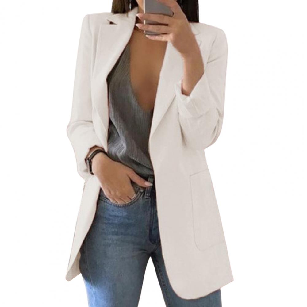 Damen Blazer – Taillierter Schnitt – Einzelreiher – Große Taschen – Hüftlang