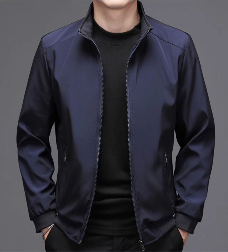 Herren Bomberjacke – Leichtes Gewebe – Strukturierter Schnitt – Reißverschluss & Taschen