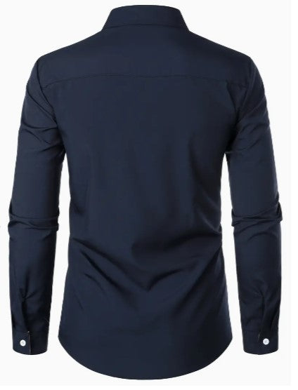 Herren Freizeithemd – Slim Fit – Atmungsaktive Naturfasern – Langarm Knopfverschluss