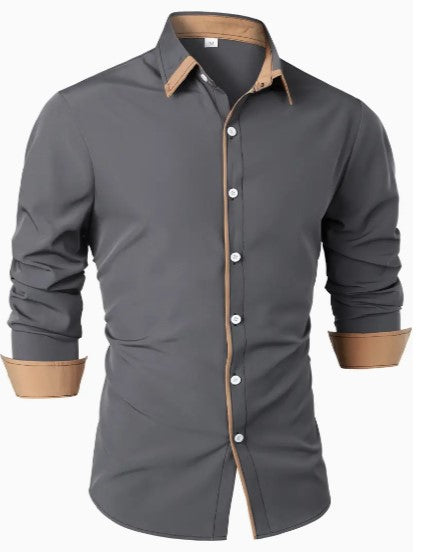 Herren Freizeithemd – Slim Fit – Atmungsaktive Naturfasern – Langarm Knopfverschluss