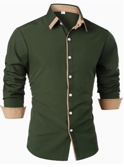 Herren Freizeithemd – Slim Fit – Atmungsaktive Naturfasern – Langarm Knopfverschluss