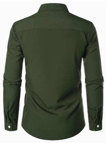 Herren Freizeithemd – Slim Fit – Atmungsaktive Naturfasern – Langarm Knopfverschluss