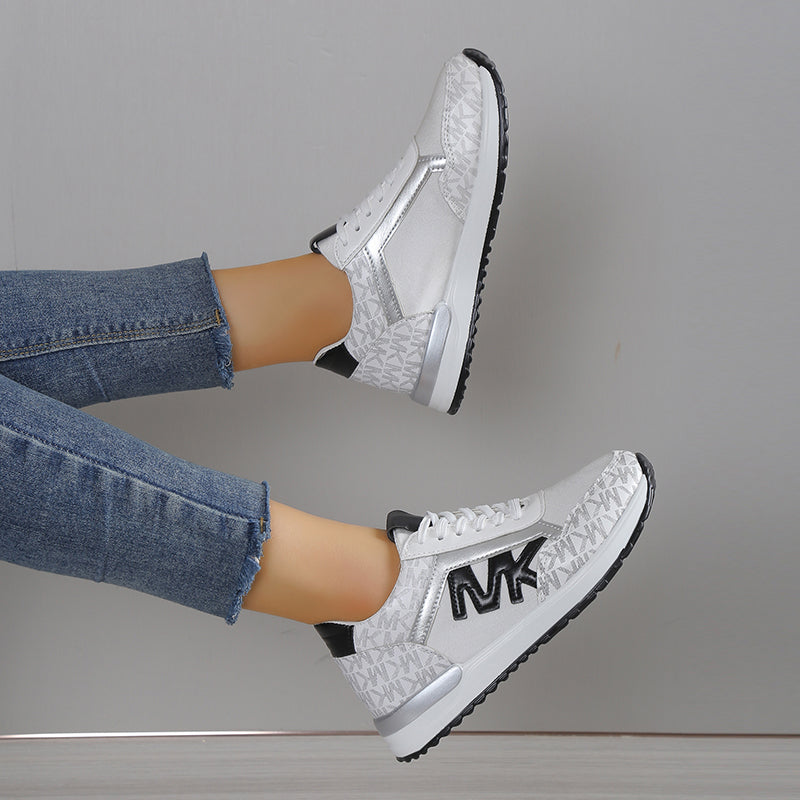 Damen Ortho Sneaker – Low-Top – Atmungsaktives Strickmaterial – Gepolsterte Sohle – Freizeitstil