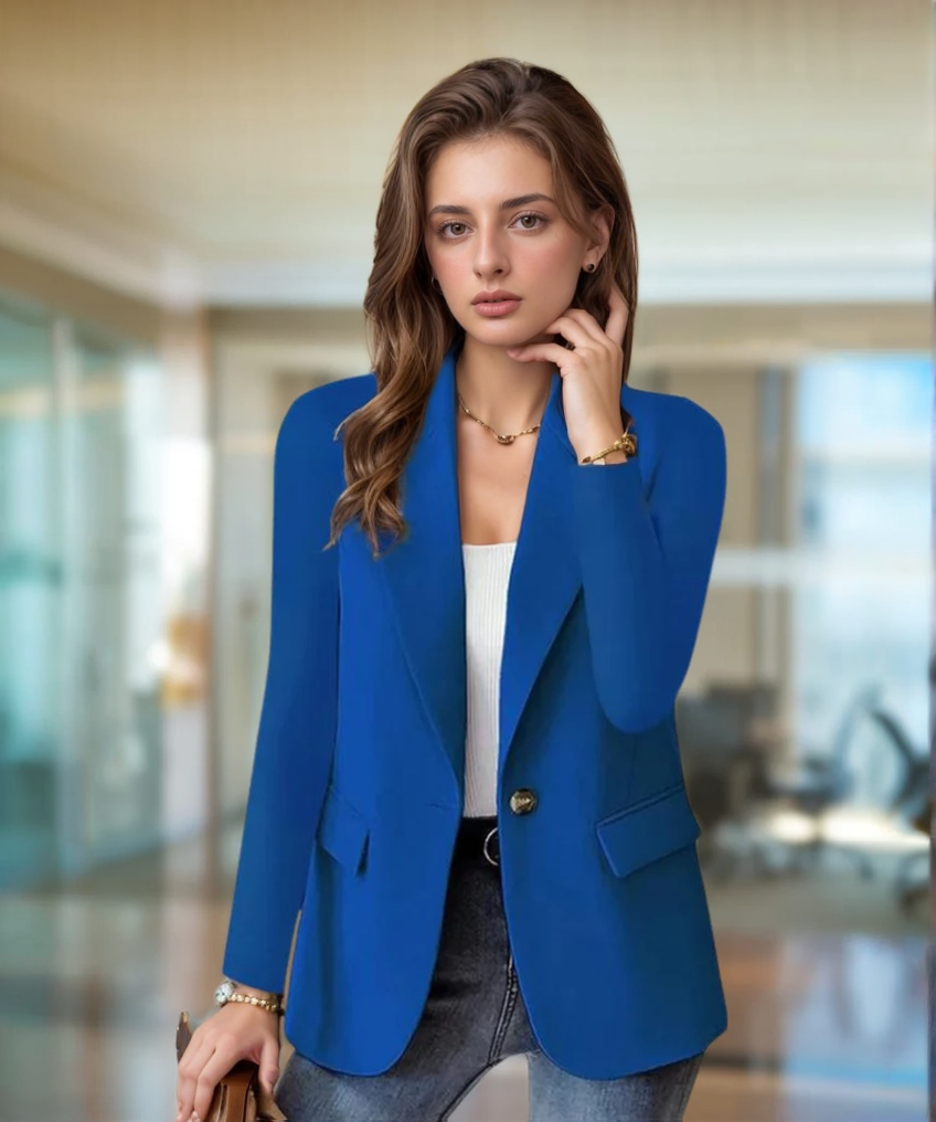 Damen Blazer – Slim Fit – Ein-Knopf – Klassischer Revers – Eleganter Schnitt