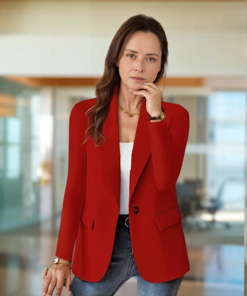 Damen Blazer – Slim Fit – Ein-Knopf – Klassischer Revers – Eleganter Schnitt