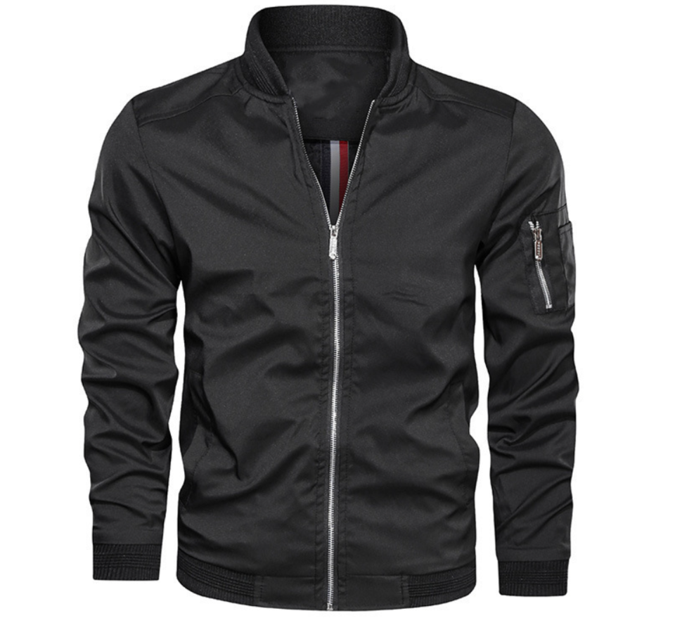 Herren Bomberjacke – Regular Fit – Atmungsaktives Material – Reißverschluss vorne