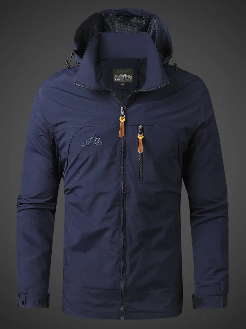 Herren Outdoorjacke – Wasserabweisend – Atmungsaktiv – Strukturierte Passform – Kapuze
