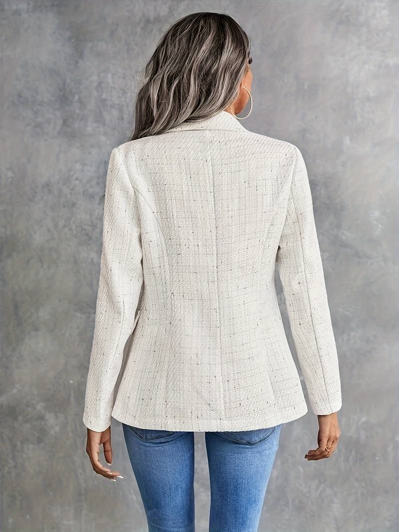 Damen Blazerjacke – Taillierter Schnitt – Strukturierter Stoff – Zweireihig – Reverskragen