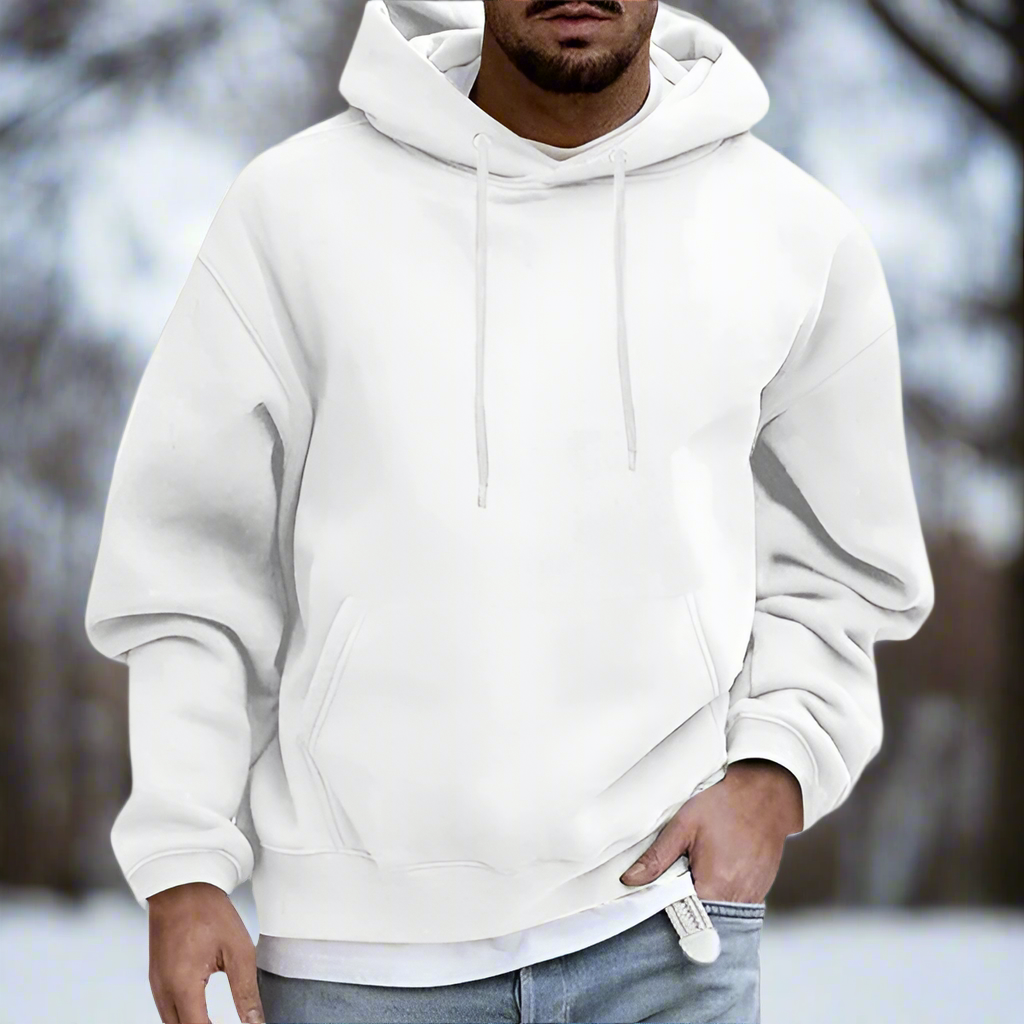 Herren Kapuzenpullover – Klassische Passform – Soft Knit – Kängurutasche – Verstellbare Kapuze