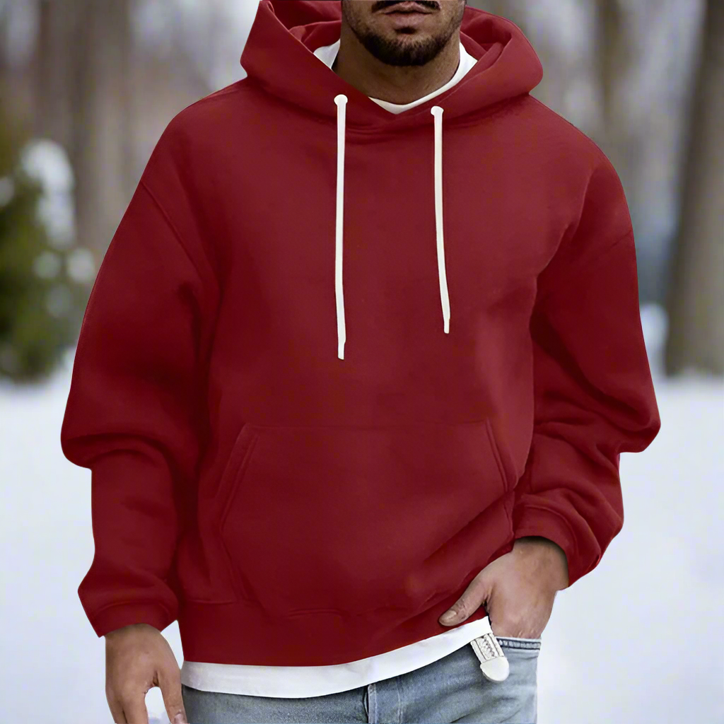 Herren Kapuzenpullover – Klassische Passform – Soft Knit – Kängurutasche – Verstellbare Kapuze