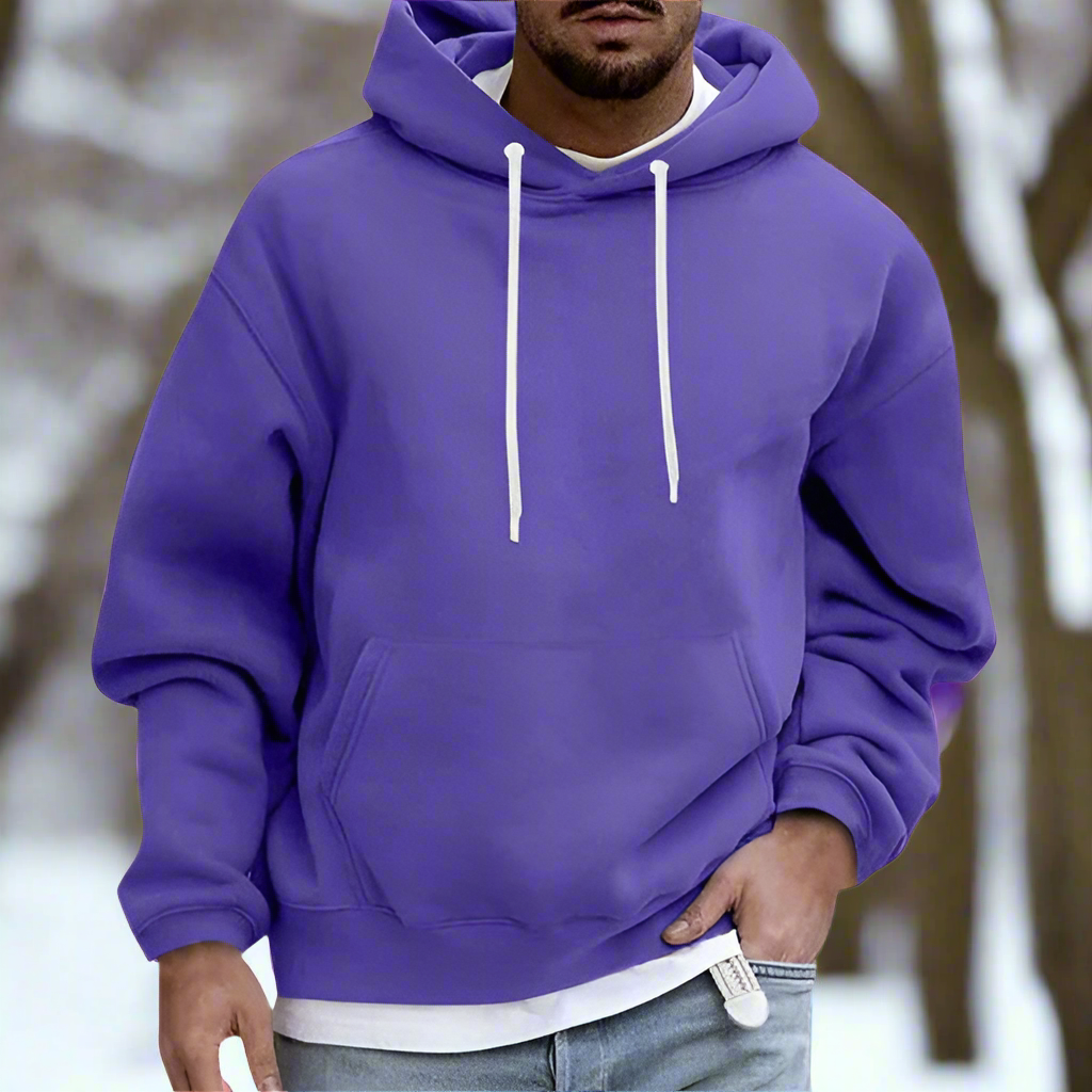 Herren Kapuzenpullover – Klassische Passform – Soft Knit – Kängurutasche – Verstellbare Kapuze