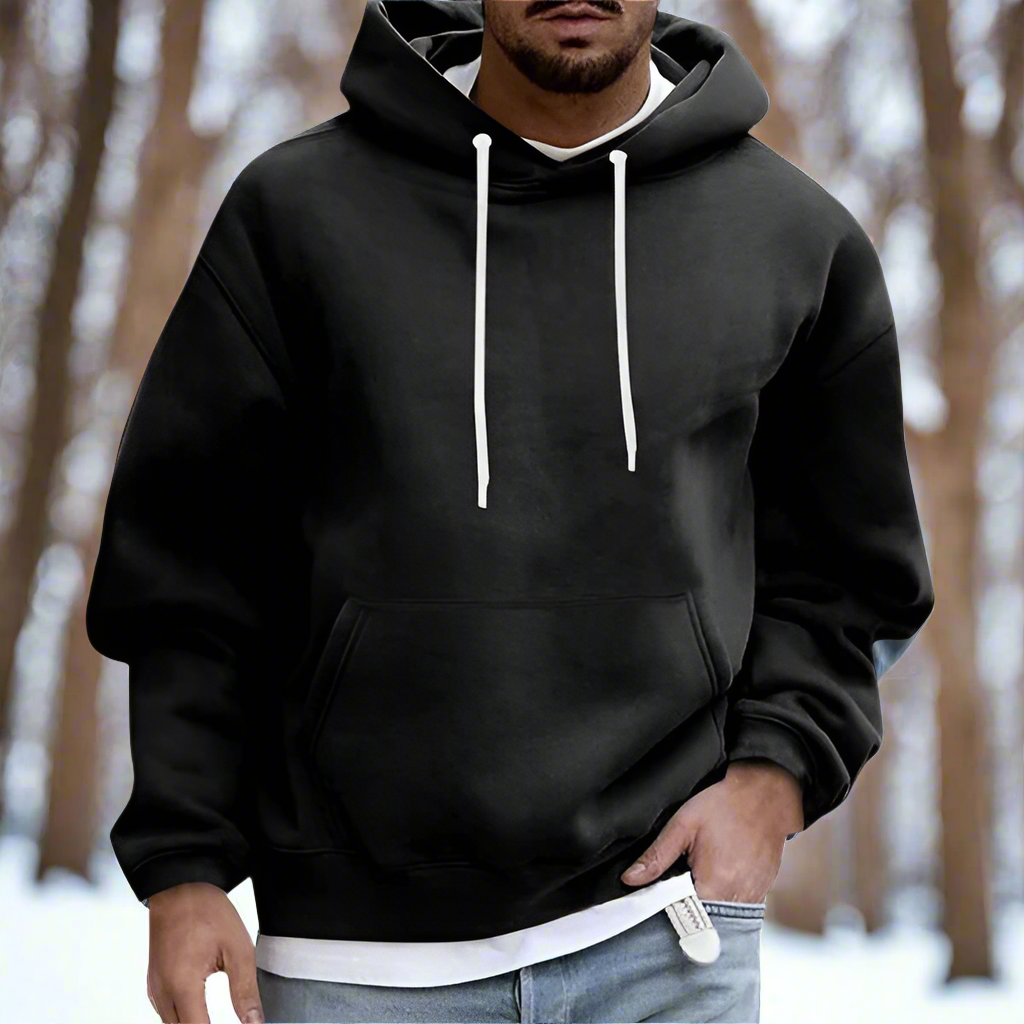 Herren Kapuzenpullover – Klassische Passform – Soft Knit – Kängurutasche – Verstellbare Kapuze