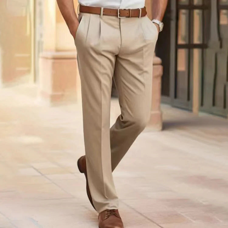 Herren Anzughose – Tailored Fit – Gerade Passform – Faltenfront – Baumwollmix