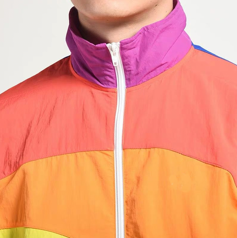 Herren Windbreaker Jacke – Wasserabweisend – Lockerer Schnitt – Retro Track-Design