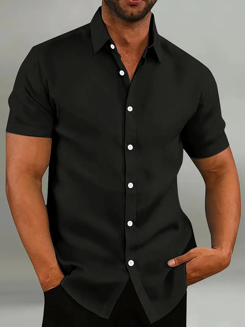 Herren Freizeithemd – Tailored Fit – Kurzarm – Atmungsaktive Naturfasern