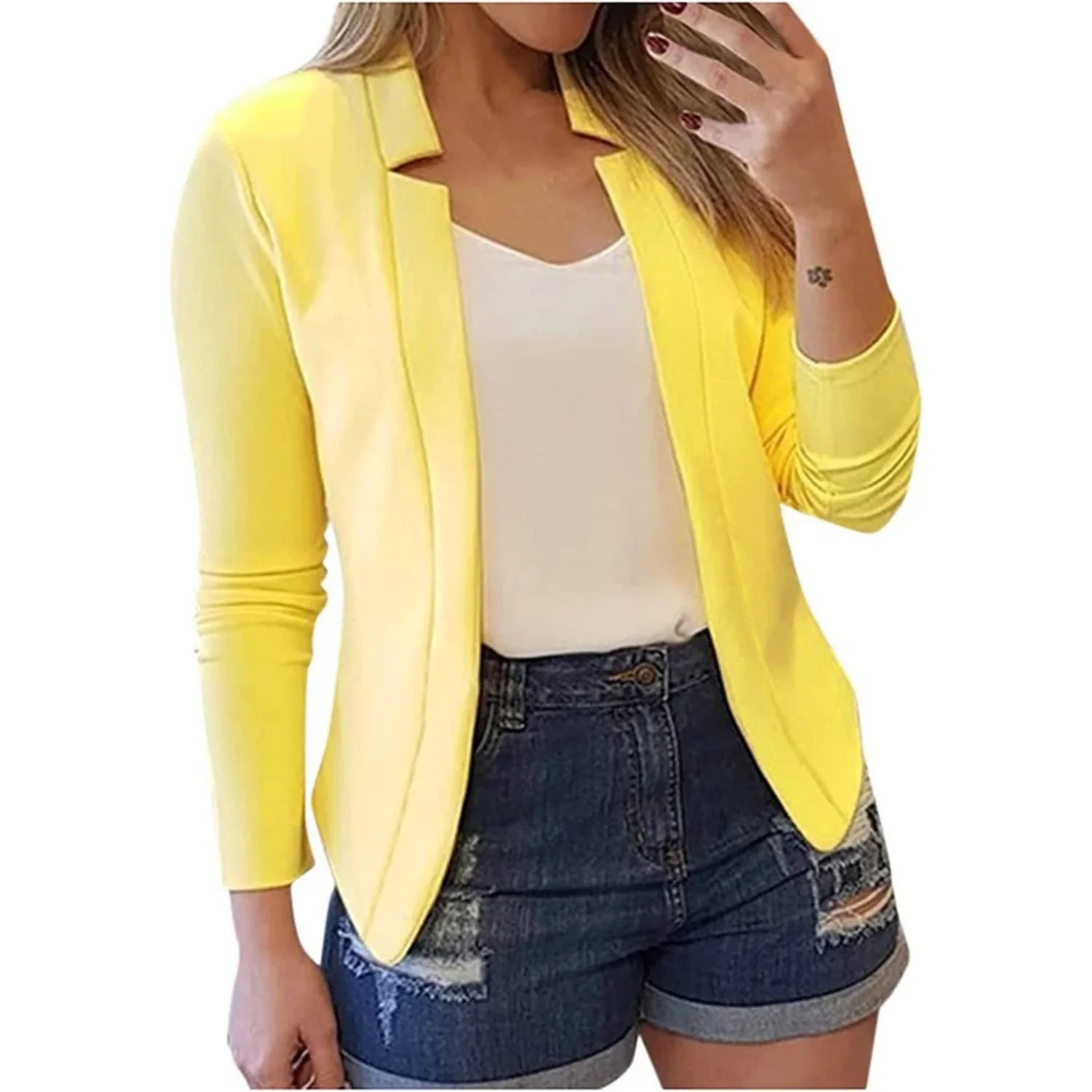 Damen Blazer – Slim Fit – Strukturierter Schnitt – Offenes Design – Lange Ärmel