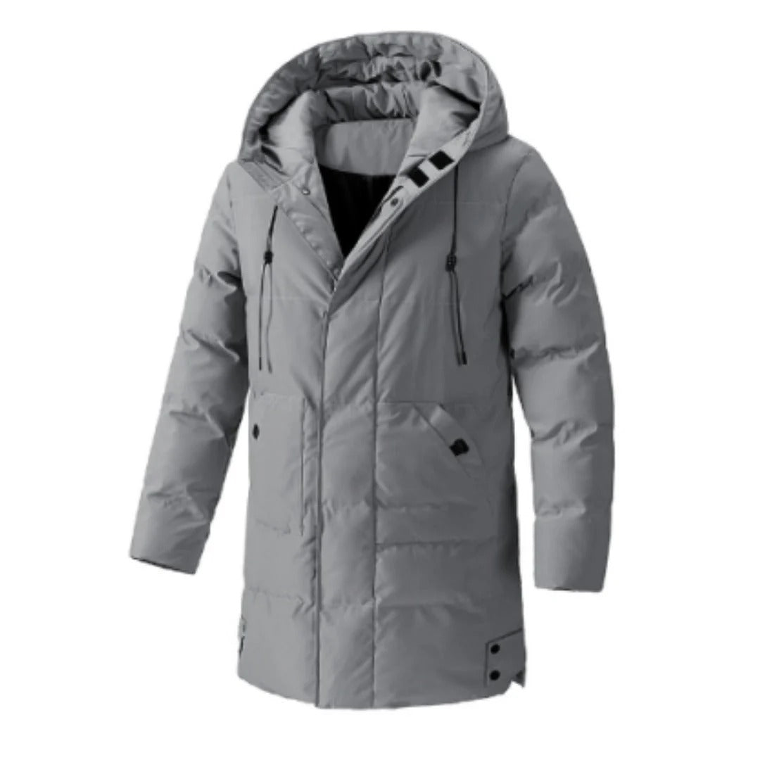Herren Kapuzenjacke – Wasserabweisend – Gefüttert – Regular Fit – Mittellang mit Klappentaschen