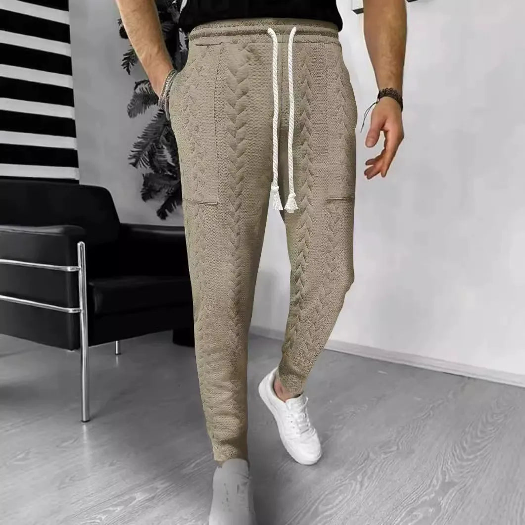 Herren Jogginghose – Jacquard Struktur – Gerader Schnitt – Kordelzug – Bündchenabschluss