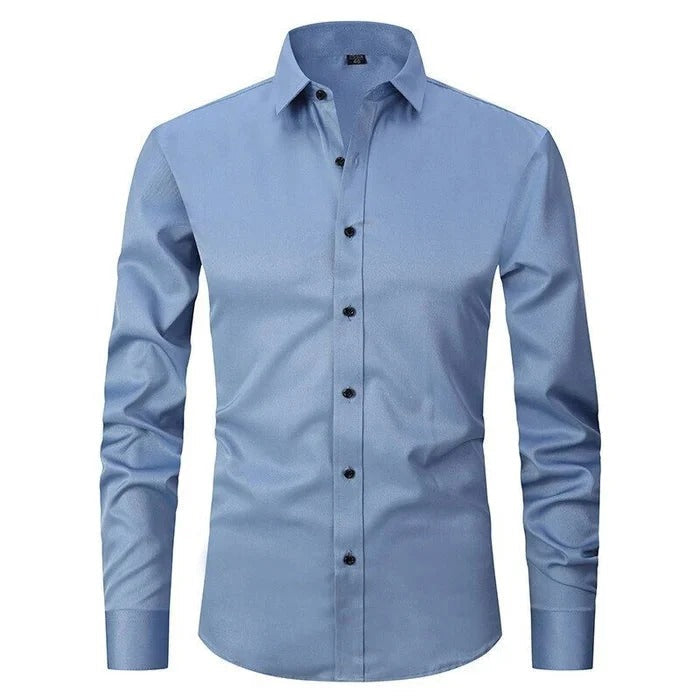 Herren Poloshirt – Slim Fit – Bügelfrei Atmungsaktiv – Langarm Eleganter Stil