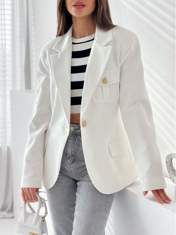 Damen Blazer – Taillierter Schnitt – Doppelreihig – Notch Revers – Langarm