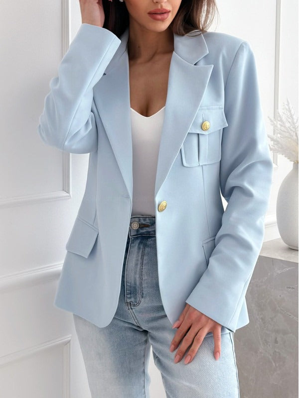 Damen Blazer – Taillierter Schnitt – Doppelreihig – Notch Revers – Langarm