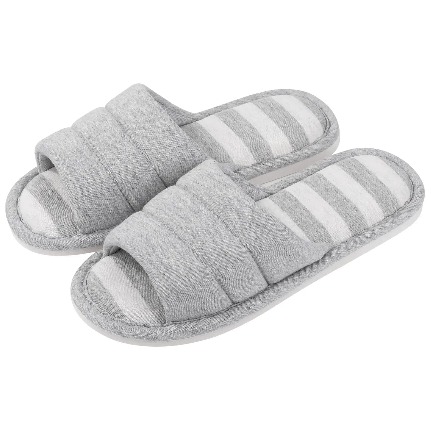 Damen Hausschuhe – Offene Zehen – Gepolsterter Riemen – Weiches Steppdesign