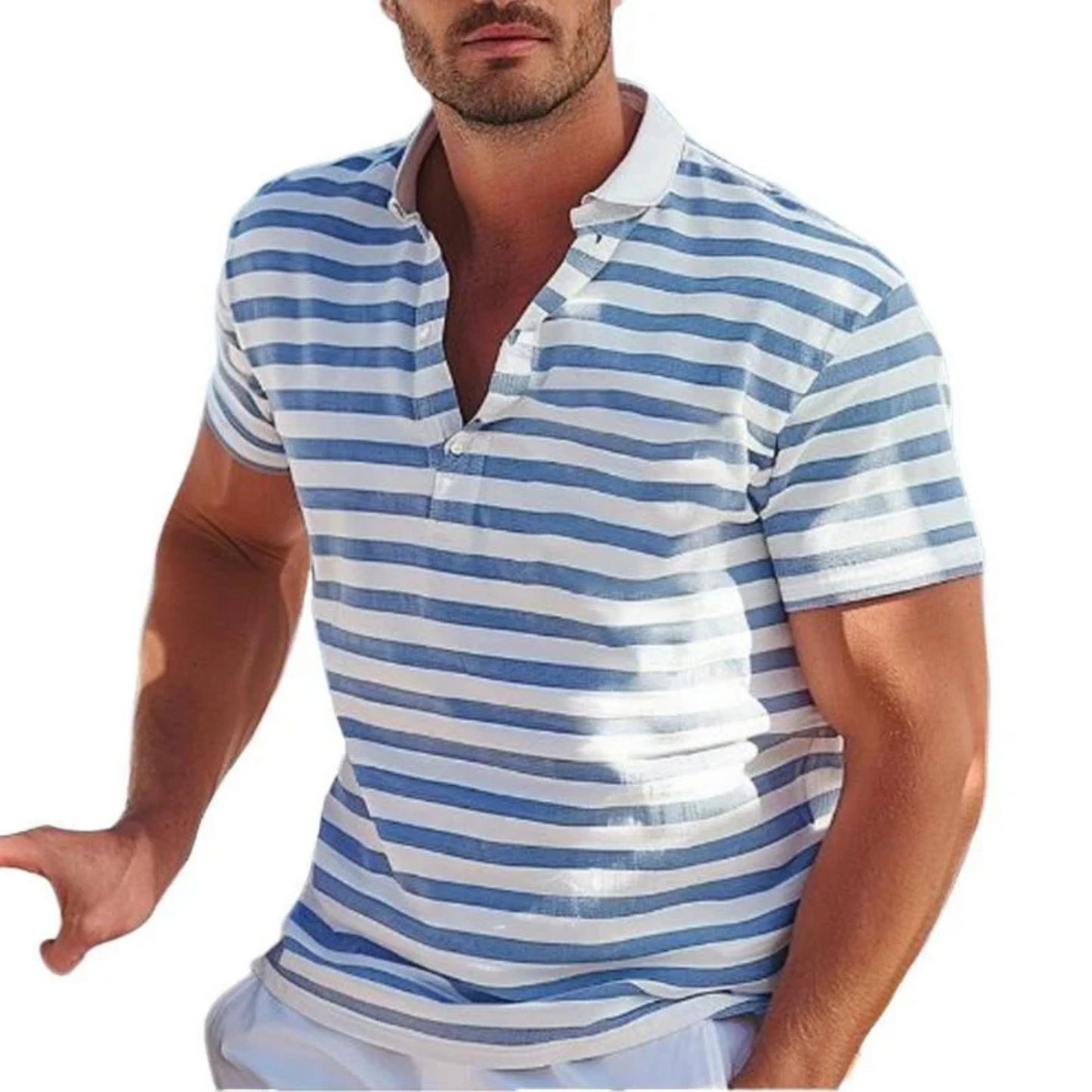 Herren Poloshirt – Cotton – Regular Fit – Gestreift – Retro Casual Stil