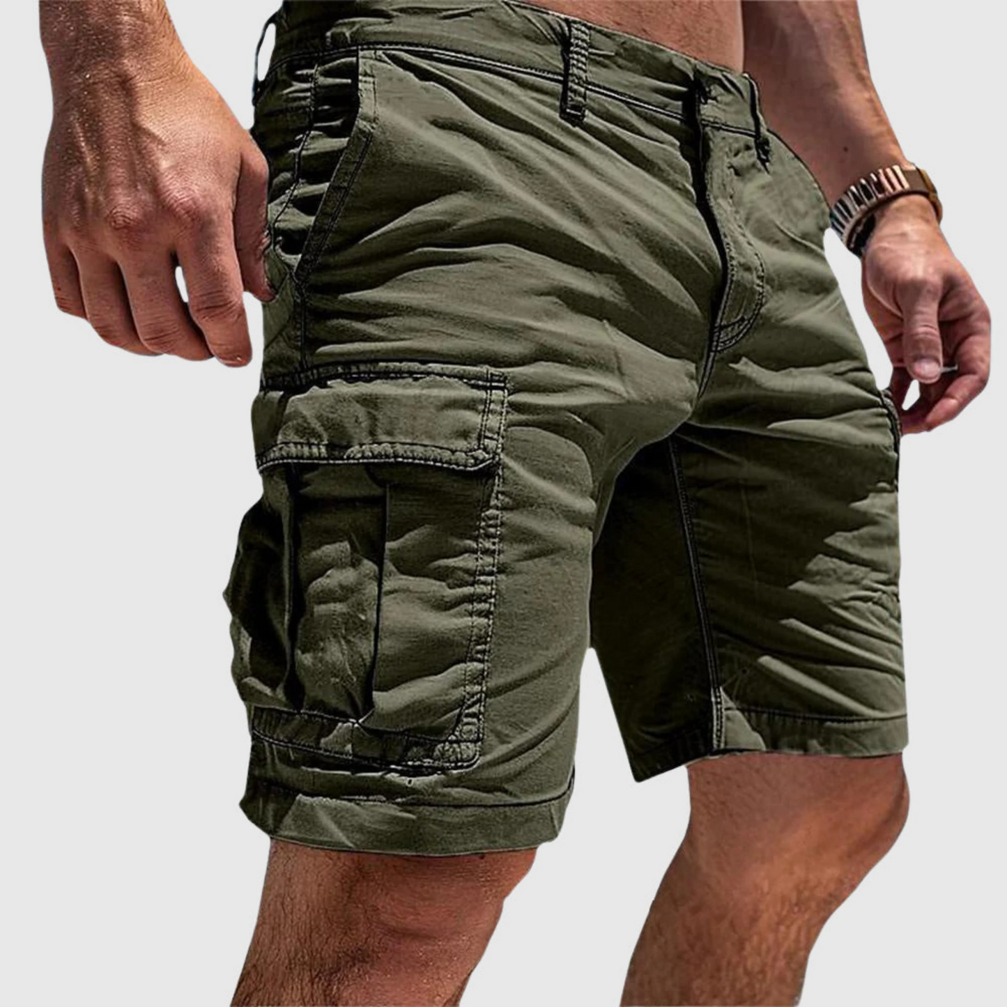 Herren Cargo Shorts – Relaxed Fit – Cotton – Seitentaschen – Knielang – Casual