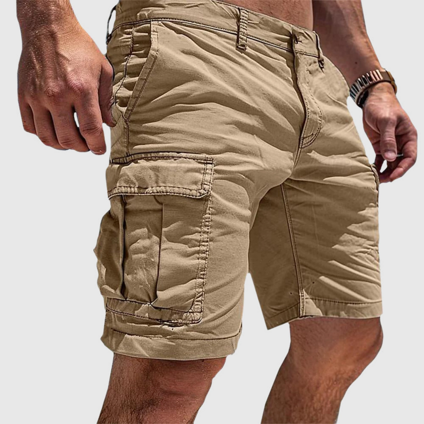Herren Cargo Shorts – Relaxed Fit – Cotton – Seitentaschen – Knielang – Casual