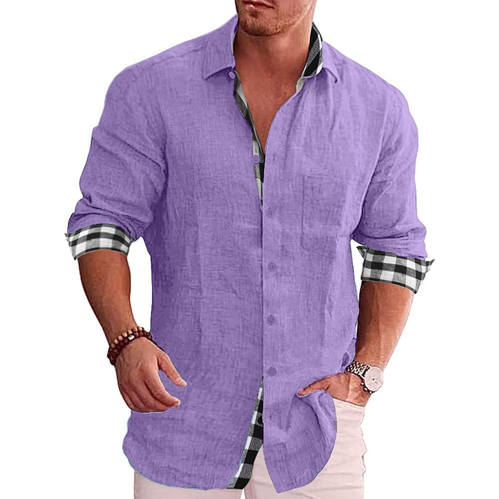 Herren Hemd – Tailored Fit – Langarm – Atmungsaktive Naturfasern – Karodetails