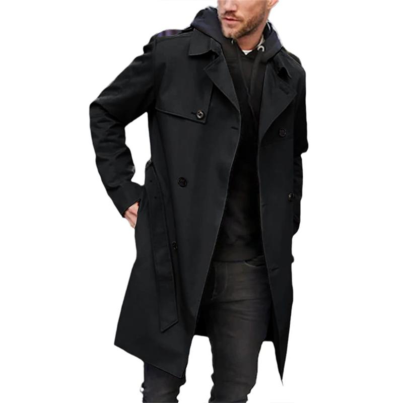 Herren Trenchcoat – Taillierter Schnitt – Doppelreiher – Gürtel – Atmungsaktives Gewebe