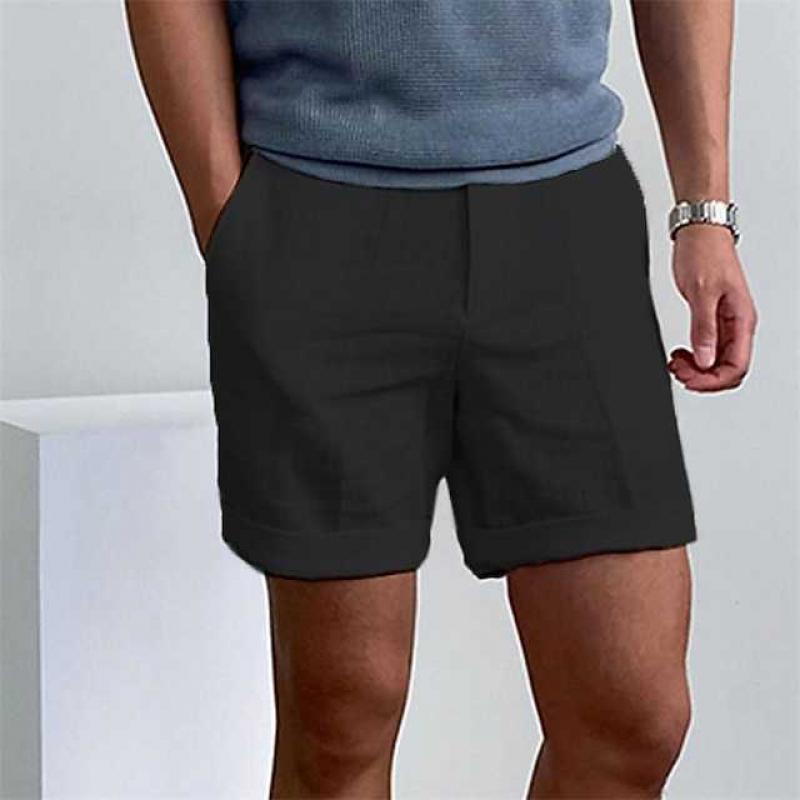 Herren Freizeitshorts – Lockerer Schnitt – Atmungsaktive Naturfasern – Cuffed Saum