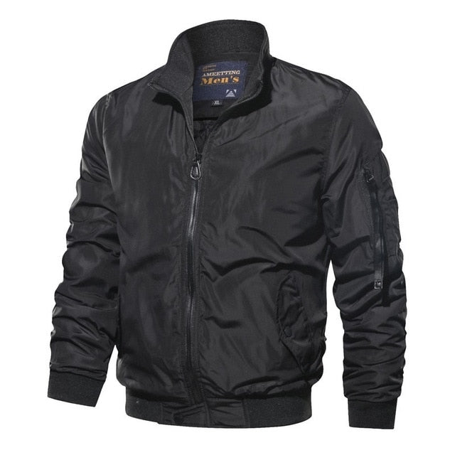 Herren Bomberjacke – Winddichtes Material – Relaxed Fit – Reißverschluss & Taschen